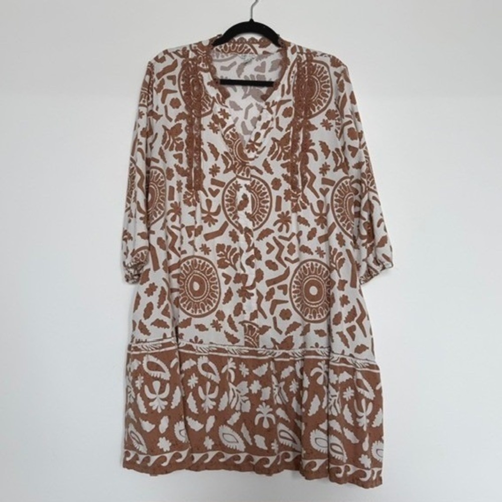Cato Boho Paisley Pocket Dress XL | Lace Detail | Flowy Cottagecore Style - Picture 1 of 10